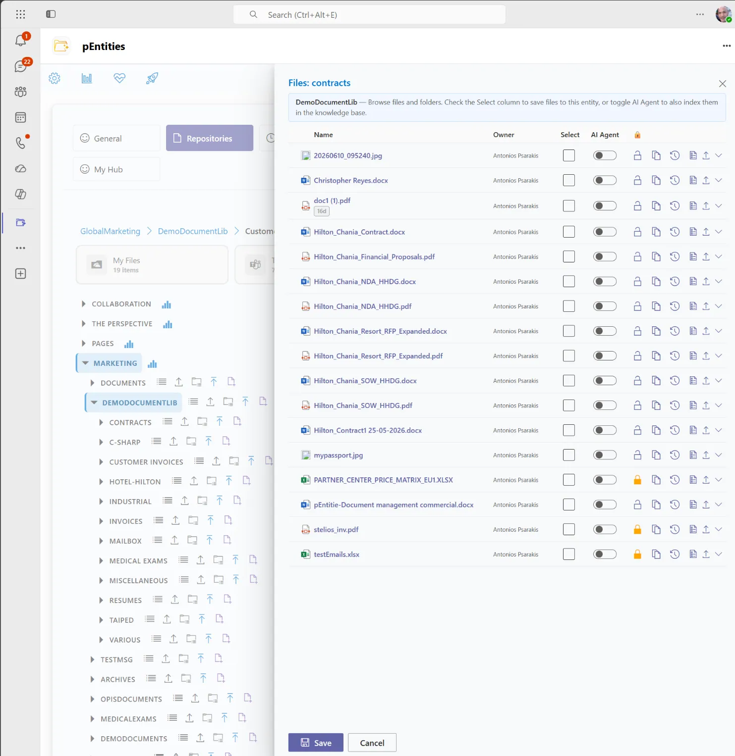 Attaching documents to a record from SharePoint libraries